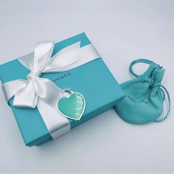 VERY RARE XL Blue Enamel Return to Tiffany Heart Charm Pendant with Packaging - Picture 10 of 10